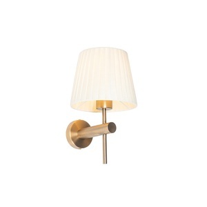 QAZQA, Moderne wandlamp wit met brons - Pluk
