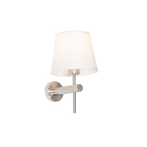 QAZQA, Moderne wandlamp wit met staal - Pluk