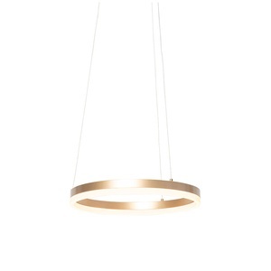 QAZQA, Design hanglamp goud 40 cm incl. LED 3 staps dimbaar - Anello, Design Hängelampe gold 40 cm inkl. LED 3 Stufen dimmbar - Anello