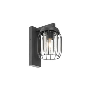 QAZQA, Moderne buiten wandlamp zwart IP44 - Luc