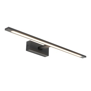 QAZQA, Wandlamp zwart 62 cm incl. LED 3-staps dimbaar IP44 - Jerre