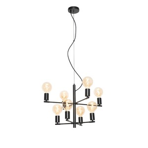 QAZQA, Moderne hanglamp zwart 8-lichts - Osprey