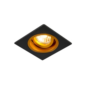 QAZQA, Smarter Einbaustrahler schwarz mit goldenem Quadrat inkl. Wifi GU10 - Chuck, 