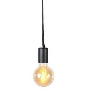 QAZQA, Smart Hängelampe schwarz inkl. WiFi G95 Lichtquelle - Facil, Smart Hängelampe schwarz inkl. WiFi G95 Lichtquelle - Facil