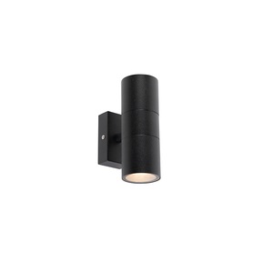 QAZQA, Smarte Außenwandleuchte schwarz IP44 inkl. 2 WiFi GU10 - Duo, 