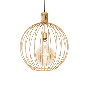 QAZQA, Design Hängelampe gold 50 cm - Wire Dos, Design Hängelampe gold 50 cm - Wire Dos