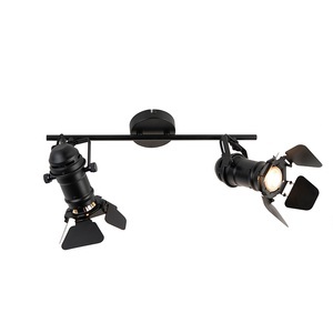 QAZQA, Smart Spot schwarz inkl. WiFi GU10 2-Lichter mit Klappen - Film, 