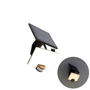 QAZQA, Moderne straler zwart incl. LED IP54 Solar - Elif