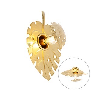 QAZQA, Design wandlamp antiek goud - Carballo
