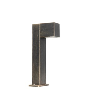 QAZQA, Industriële staande buitenlamp antiek goud 35 cm IP44 - Baleno