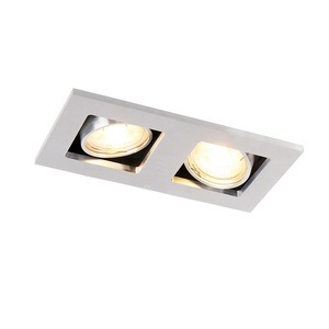 QAZQA, Rechteckiger Einbauspot aus 2-flammigem Aluminium - Qure