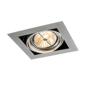 QAZQA, Einbaustrahler Aluminium quadratisch schwenkbar 1-Licht - Oneon 111-1, Einbaustrahler Aluminium quadratisch schwenkbar 1-Licht - Oneon 111-1