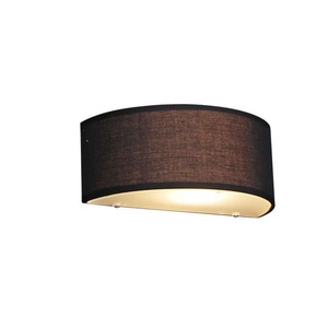 QAZQA, Wandleuchte Landhausstil halbrund schwarz - Drum, Wandleuchte Landhausstil halbrund schwarz - Drum