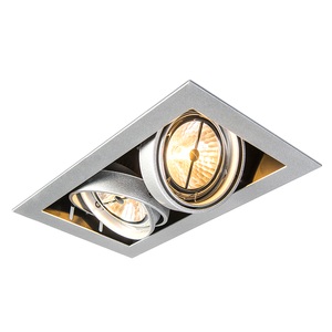 QAZQA, Rechteckiger Einbauspot aus Aluminium - Oneon 111-2
