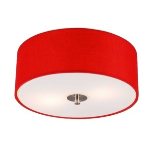QAZQA, Moderne Deckenleuchte rot 30 cm - Trommel, Moderne Deckenleuchte rot 30 cm - Trommel