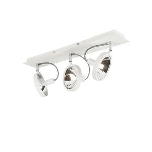 QAZQA, Designspot weiß 3-flammig einstellbar - Nox, Designspot weiß 3-flammig einstellbar - Nox