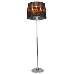 QAZQA, Klassische Stehlampe Chrom mit schwarzem Schirm - Ann-Kathrin 5