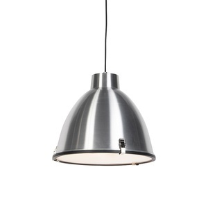 QAZQA, Industrielle Hängelampe Aluminium 38 cm dimmbar - Anteros, Industrielle Hängelampe Aluminium 38 cm dimmbar - Anteros