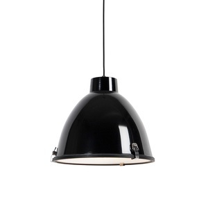 QAZQA, Industrielle Hängelampe schwarz 38 cm dimmbar - Anteros, Industrielle Hängelampe schwarz 38 cm dimmbar - Anteros