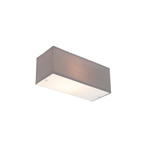 QAZQA, Moderne Wandleuchte rechteckig grau - Drum, Moderne Wandleuchte rechteckig grau - Drum