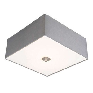 QAZQA, Ländliche quadratische Deckenleuchte 35 cm grau - Drum