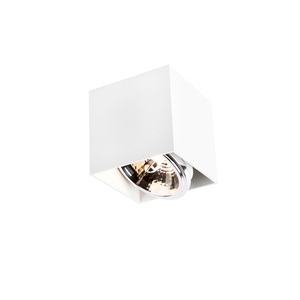 QAZQA, Design Spot viereck 1-Flammig weiß - Box, Design Spot viereck 1-Flammig weiß - Box
