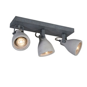 QAZQA, Industriespot grauer Beton 3-flammig - Creto, Industriespot grauer Beton 3-flammig - Creto
