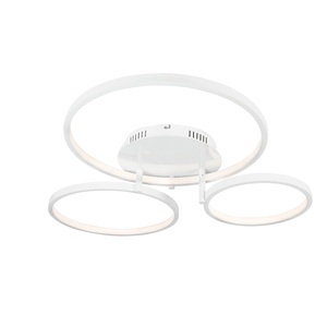 QAZQA, Moderne Deckenleuchte weiß inkl. LED und Dimmer Rondas