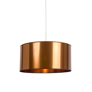 QAZQA, Design Hängelampe weiß mit Kupferschirm 50 cm - Combi 1, Design Hängelampe weiß mit Kupferschirm 50 cm - Combi 1