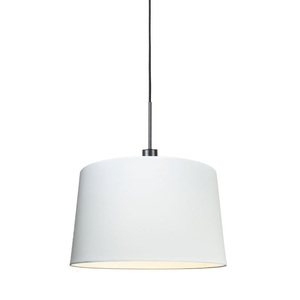 QAZQA, Moderne Hängelampe schwarz mit Schirm 45 cm weiß - Combi 1, Moderne Hängelampe schwarz mit Schirm 45 cm weiß - Combi 1