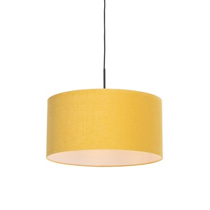 QAZQA, Moderne Hängelampe 50 cm gelb mit schwarz - Combi 1