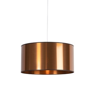 QAZQA, Art Deco Hängelampe weiß mit Kupferschirm 50 cm - Anhänger
