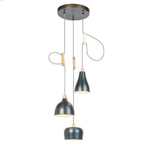 QAZQA, Design Pendelleuchte zink mit 3-Lichtquellen - Vidya