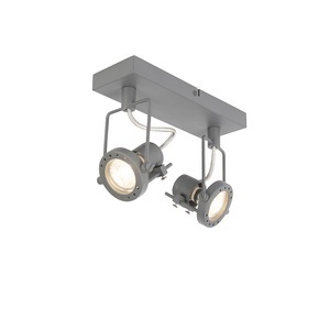 QAZQA, Industriespot anthrazit 2-Licht schwenkbar und neigbar - Suplux, Industriespot anthrazit 2-Licht schwenkbar und neigbar - Suplux