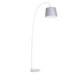 QAZQA, Moderne Bogenlampe mit grauem Schirm - Bend, Moderne Bogenlampe mit grauem Schirm - Bend