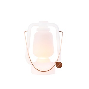 QAZQA, Tischleuchte wiederaufladbar 30 cm IP44 weiß - Storm Small