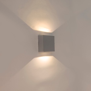 QAZQA, Wandleuchte grau IP54 inkl. LED - Squad