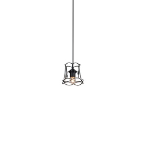 QAZQA, Retro Hängelampe schwarz 15 cm - Granny Frame