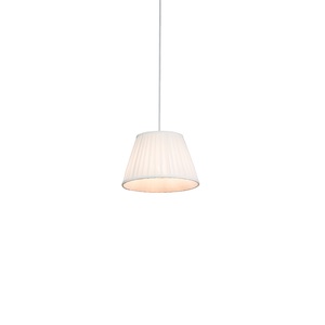 QAZQA, Retro Hängelampe Creme 25 cm - Plissee, Retro Hängelampe Creme 25 cm - Plissee