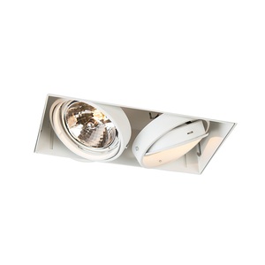 QAZQA, Einbauspot Oneon, zweiflammig, rahmenlos, weiß, Weißes Downlight drehbar und kippbar AR111 Trimless - Oneon 111-2