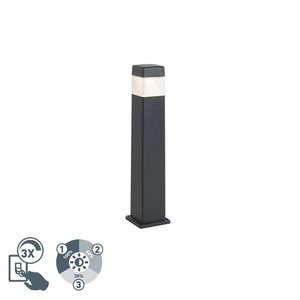 QAZQA, Moderne Außenpfosten schwarz 80 cm inkl. LED IP55 - Elisa, Moderne Außenpfosten schwarz 80 cm inkl. LED IP55 - Elisa