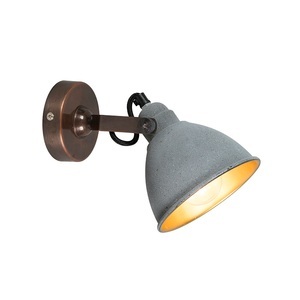 QAZQA, Set mit 2 industriellen Wandleuchten grau mit Bronze - Liko