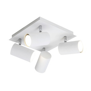 Trio Lighting, Vierflammiger Deckenspot Mia, Moderner quadratischer Deckenstrahler weiß - Marley