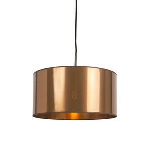 QAZQA, Art Deco Hängelampe weiß mit Kupferschirm 50 cm - Combi 1