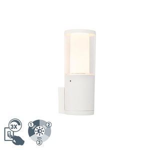 QAZQA, Moderne Außenwandleuchte weiß IP55 inkl. GU10 3-stufig dimmbar - Carlo, Moderne Außenwandleuchte weiß IP55 inkl. GU10 3-stufig dimmbar - Carlo