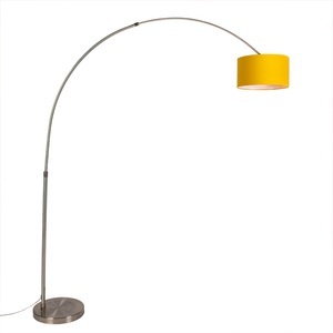 QAZQA, Stahlbogenlampe mit gelbem Schirm 35/35/20 - XXL