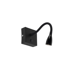 QAZQA, Moderne flexible Wandleuchte schwarze LED - Flex, Moderne flexible Wandleuchte schwarze LED - Flex