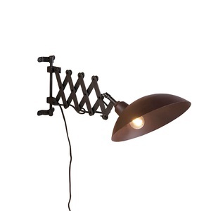 QAZQA, Industrielle Wandleuchte Bronze mit Schwarz - Tyne