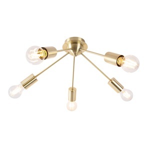 QAZQA, Art Deco Deckenleuchte Gold 5-Licht -Facil