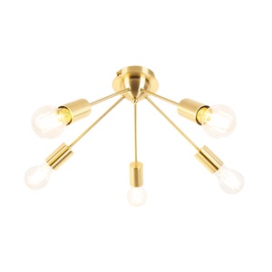QAZQA, Art Deco Deckenleuchte Gold 5-Licht -Facil